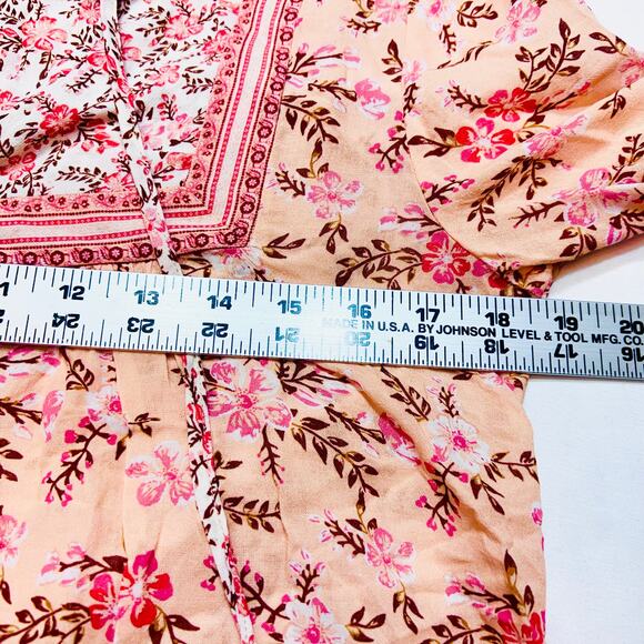 Arnhem Lily Blouse Candy Pink Multi Color Women Size 8 Flutter Bell Sleeves Top - Picture 14 of 16